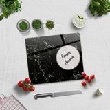 Decorita Canım Annem | Siyah Mermer Görünümlü | Cam Kesme Tahtası | 29CM x 34CM - 1 Adet