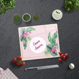 Decorita Canım Annem | Tropik Yapraklar Temalı | Cam Kesme Tahtası | 29CM x 34CM - 1 Adet