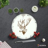 Decorita Cervus Deer | Cam Kesme Tahtası - Cam Kesme Tablası | Çap 32cm - 32,5 cm