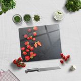 Decorita Çilek Desen | Cam Kesme Tahtası - Cam Kesme Tablası | 29cm x 34cm - 29 x 34 cm