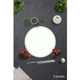 Decorita Düz Renk - Beyaz | Cam Kesme Tahtası - Cam Kesme Tablası | Çap 32cm