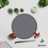 Decorita Düz Renk - Gri | Cam Kesme Tahtası - Cam Kesme Tablası - 32 cm
