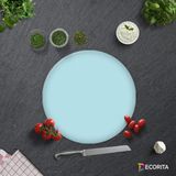 Decorita Düz Renk - Pudra Mavi | Cam Kesme Tahtası - Cam Kesme Tablası | Çap 32cm - 32 cm