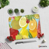 Decorita Ekşi Meyveler | Cam Kesme Tahtası - Cam Kesme Tablası | 30cm x 40cm - 30 x 40 cm