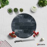 Decorita Eskitme İndigo Taş | Cam Kesme Tahtası - Cam Kesme Tablası | Çap 32cm - 32 cm