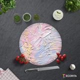 Decorita Fırça Dokunuşu | Cam Kesme Tahtası - Cam Kesme Tablası | Çap 32cm - 32 cm