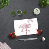 Decorita Flamingo Desen | Cam Kesme Tahtası - Cam Kesme Tablası | - 20 x 30 cm