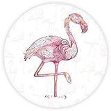 DECORITA Flamingo Desen | Cam Kesme Tahtası (Çap 32cm)