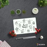 Decorita Free Hugs | Cam Kesme Tahtası - Cam Kesme Tablası | 20cm x 30cm - 20 x 30 cm