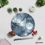 Decorita Gece Desen | Cam Kesme Tahtası - Cam Kesme Tablası | Çap 32cm - 32 cm