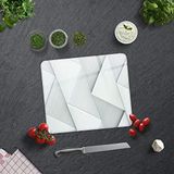 DECORITA Gümüş Desen | Cam Kesme Tahtası (29cm x 34cm)