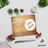 Decorita Guten Appetit | Ahşap Görünümlü | Cam Kesme Tahtası - Cam Kesme Tablası | 29cm x 34cm