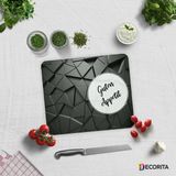 Decorita Guten Appetit | Antrasit Kristal | Cam Kesme Tahtası - Cam Kesme Tablası | 29cm x 34cm