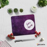 Decorita Guten Appetit | Mor Doku | Cam Kesme Tahtası - Cam Kesme Tablası | 29cm x 34cm