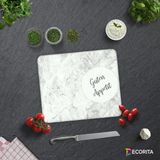 Decorita Guten Appetit | Taş Görünümlü | Cam Kesme Tahtası - Cam Kesme Tablası | 29cm x 34cm