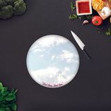 Decorita Güzel Düşün Güzel Yaşa Temalı | Cam Kesme Tahtası - Cam Kesme Tablası | Çap 32cm - 32 cm