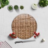 Decorita Hasır Görünümlü | Cam Kesme Tahtası - Cam Kesme Tablası | Çap 32cm - 32 cm
