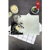 Decorita Kanallı Cam Kesme Tahtası - Cam Kesme Tablası | Black Wave | 25cm x 35cm | Patentli Ürün