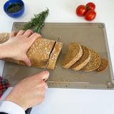 Decorita Kanallı Cam Kesme Tahtası - Cam Kesme Tablası | Bronz Cam | 25CM x 35CM | Patentli Ürün