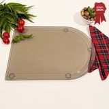 Decorita Kanallı Cam Kesme Tahtası - Cam Kesme Tablası | Bronz Cam - Kenarı Oval | 25cm x 35cm | Patentli Ürün