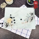Decorita Kanallı Cam Kesme Tahtası - Cam Kesme Tablası | Dark Floral | 25cm x 35cm | Patentli Ürün