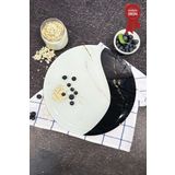 Decorita Kanallı Cam Kesme Tahtası - Cam Kesme Tablası | Dark Stone | Çap32cm | Patentli Ürün