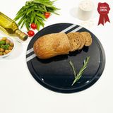 Decorita Kanallı Cam Kesme Tahtası - Cam Kesme Tablası | Dark World Şeritli | Çap32cm | Patentli Ürün
