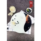 Decorita Kanallı Cam Kesme Tahtası - Cam Kesme Tablası | Flame Stone | Çap32cm | Patentli Ürün