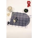 Decorita Kanallı Cam Kesme Tahtası - Cam Kesme Tablası | Füme Cam - Kenarı Oval | 25cm x 35cm | Patentli Ürün