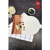 Decorita Kanallı Cam Kesme Tahtası - Cam Kesme Tablası | Kenarı Ahşap Desenli - Kenarı Oval | 25cm x 35cm | Patentli Ürün