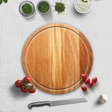 Decorita Kanallı Cam Kesme Tahtası - Cam Kesme Tablası | Satina Cam | Satina Tahta | ÇAP32CM | Patentli Ürün - 32 x 32 cm