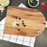 Decorita Kanallı Cam Kesme Tahtası - Cam Kesme Tablası | Yeni Ahşap Desen - Kenarı Oval | 25cm x 35cm | Patentli Ürün