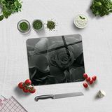 DECORITA Karagül Desen | Cam Kesme Tahtası (29cm x 34cm)