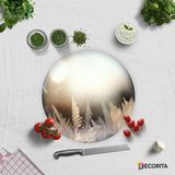 Decorita Kış Küresi Desenli | Cam Kesme Tahtası - Cam Kesme Tablası | Çap 32cm - 32 cm