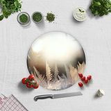 DECORITA Kış Küresi Desenli | Cam Kesme Tahtası (Çap 32cm)