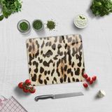 DECORITA Leopar Desen | Cam Kesme Tahtası (29cm x 34cm)