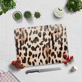 DECORITA Leopar Desen | Cam Kesme Tahtası (30cm x 40cm)