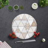 DECORITA Mandala Desen | Cam Kesme Tahtası (Çap32 cm)