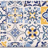 DECORITA Mavi Çini Desen | Cam Kesme Tahtası (29cm x 34cm)