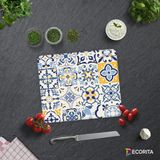 Decorita Mavi Çini Desen | Cam Kesme Tahtası - Cam Kesme Tablası | 29cm x 34cm - 29 x 34 cm