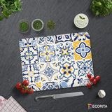 Decorita Mavi Çini Desen | Cam Kesme Tahtası - Cam Kesme Tablası | 30cm x 40cm - 30 x 40 cm