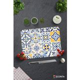 Decorita Mavi Çini Desen | Cam Kesme Tahtası - Cam Kesme Tablası | 30cm X 40cm