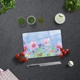 Decorita Menekşe Desenli | Cam Kesme Tahtası - Cam Kesme Tablası | - 20 x 30 cm