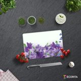 Decorita Mor Çiçek Desenli | Cam Kesme Tahtası - Cam Kesme Tablası | 20cm x 30cm - 20 x 30 cm