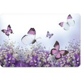 Decorita Mor Çiçek Ve Kelebekler | Cam Kesme Tahtası - Cam Kesme Tablası | 29cm x 34cm - 29 x 34 cm