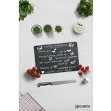 Decorita Mutfak Kuralları - Kara Tahta Görünümlü | Cam Kesme Tahtası - Cam Kesme Tablası | 20cm X 30cm