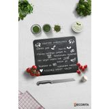 Decorita Mutfak Kuralları - Kara Tahta Görünümlü | Cam Kesme Tahtası - Cam Kesme Tablası | 29cm X 34cm