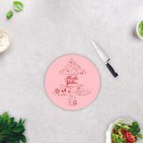 Decorita Mutlu Yıllar | Cam Kesme Tahtası - Cam Kesme Tablası | Çap 32cm - 32 cm