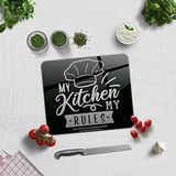 DECORITA My Kitchen My Rules | Cam Kesme Tahtası (29cm x 34cm)