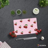 Decorita Pembe Dokulu Kiraz Desenli | Cam Kesme Tahtası - Cam Kesme Tablası | 20cm x 30cm - 20 x 30 cm